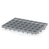 Séparateur pour bac Euro 40 compartiments 60 x 40 cm gris argenté - Bacs plastique à parois et fond pleins