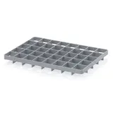 Séparateur pour bac Euro 60 x 40 cm 40 compartiments gris argenté - Bacs plastique à parois et fond pleins