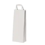 Sac bouteille kraft blanc poignées plates 14 x 9 x 36 cm 100 g/m² – Sac cadeau bouteille – 1 bouteille - Paquet de 250