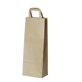 Sac bouteille kraft brun vergé 14 + 9 x 36 cm 100 g/m² – Sac cadeau bouteille – 1 bouteille - Paquet de 250 - Sacs bouteilles