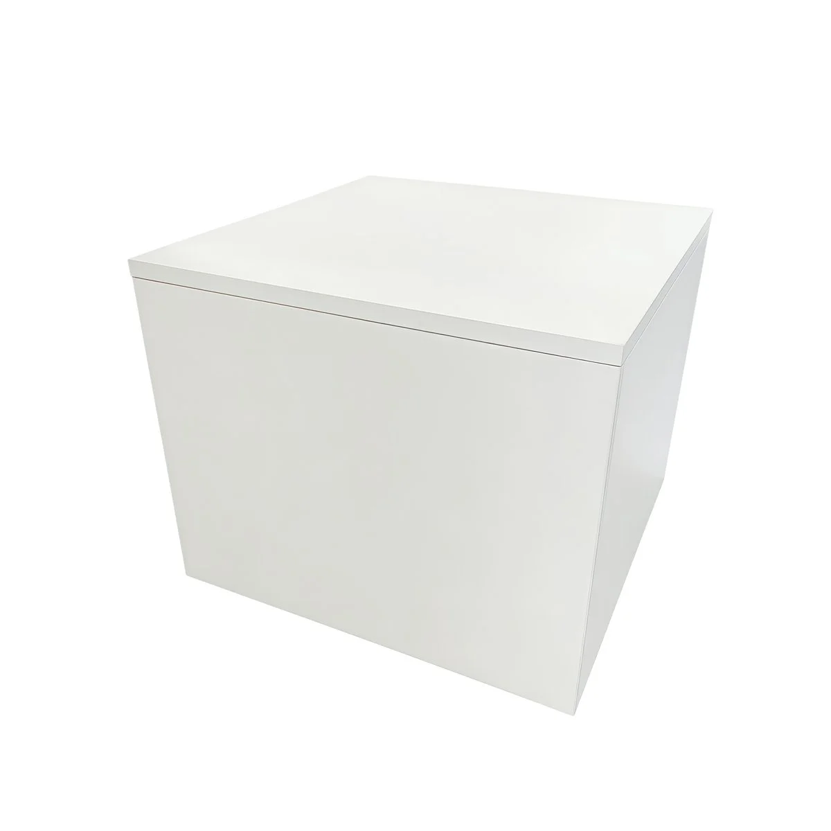Podium colonne bois blanc 50 x 50 x 40 cm - Podium cube - Podium de présentation magasin - Podiums de présentation, Présentoirs 3 niveaux