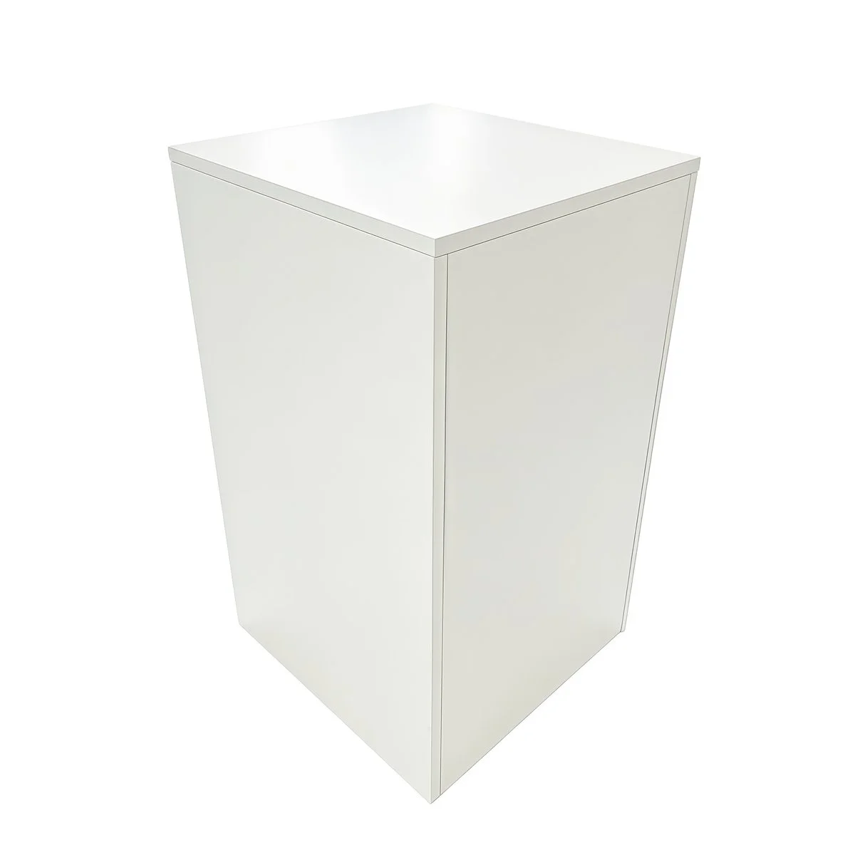 Podium colonne bois blanc 50 x 50 x 70 cm - Podium cube - Podium de présentation magasin - Podiums de présentation, Présentoirs 3 niveaux