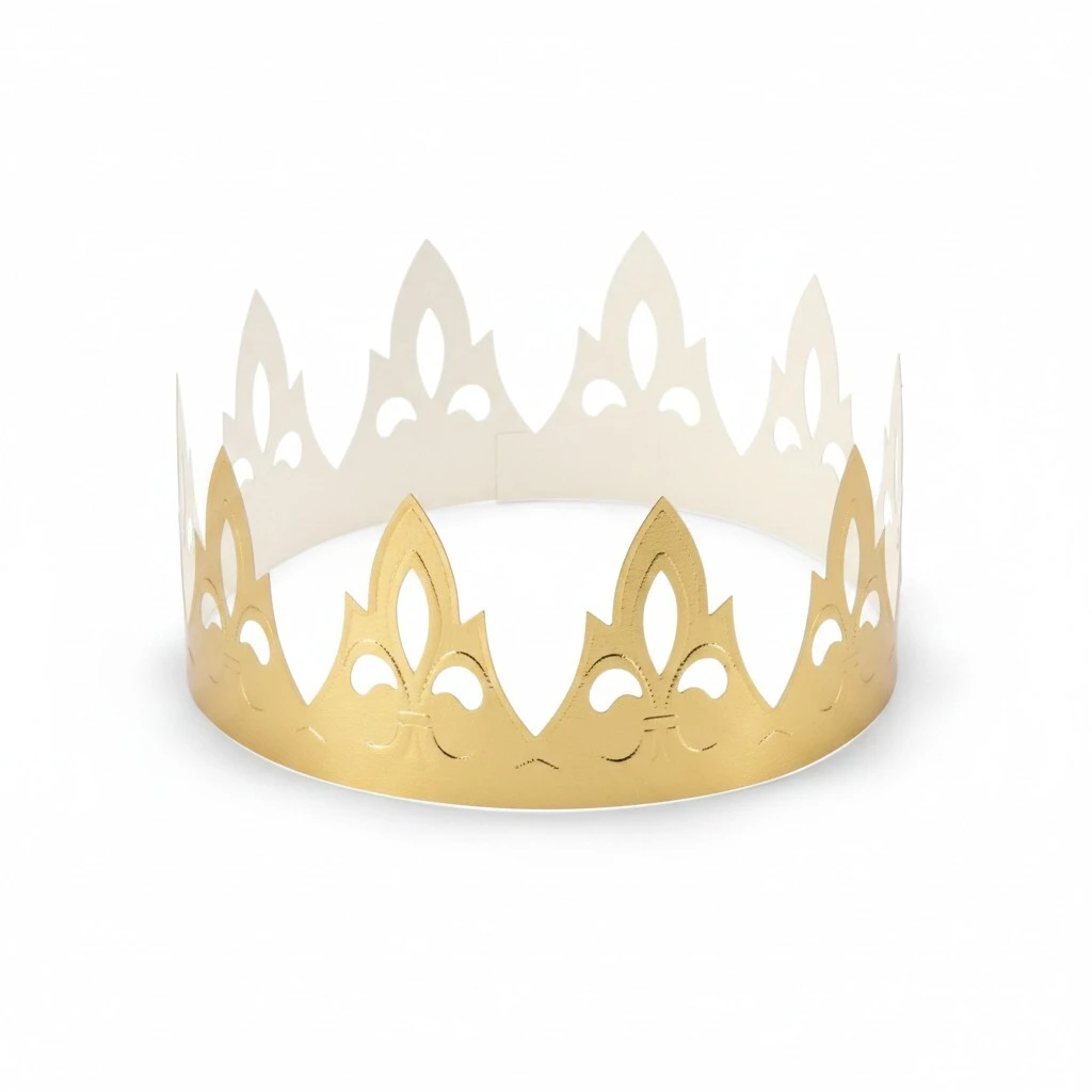 Couronne des rois or brillant, carton couché Ø 52 x 6 cm - Paquet de 100 - Papiers pâtissier, Papiers cuisson