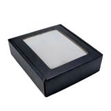 Boîte kraft avec fenêtre 29,5 x 33,5 x 9 cm - Boîte cadeau kraft - Noir - Lot de 10