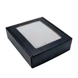 Boîte kraft avec fenêtre 29,5 x 33,5 x 9 cm - Boîte cadeau kraft - Noir - Lot de 10 - Boites cadeaux carton pliables