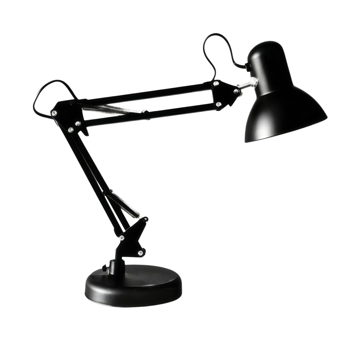 Lampe de bureau architecte métal noire ø 15 x H 60 cm – Socle ou pince – Bras orientable E27 - Luminaires bureau, Ergonomie bureautique 