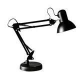 Lampe de bureau architecte métal noire ø 15 x H 60 cm – Socle ou pince – Bras orientable E27 - Luminaires professionnels