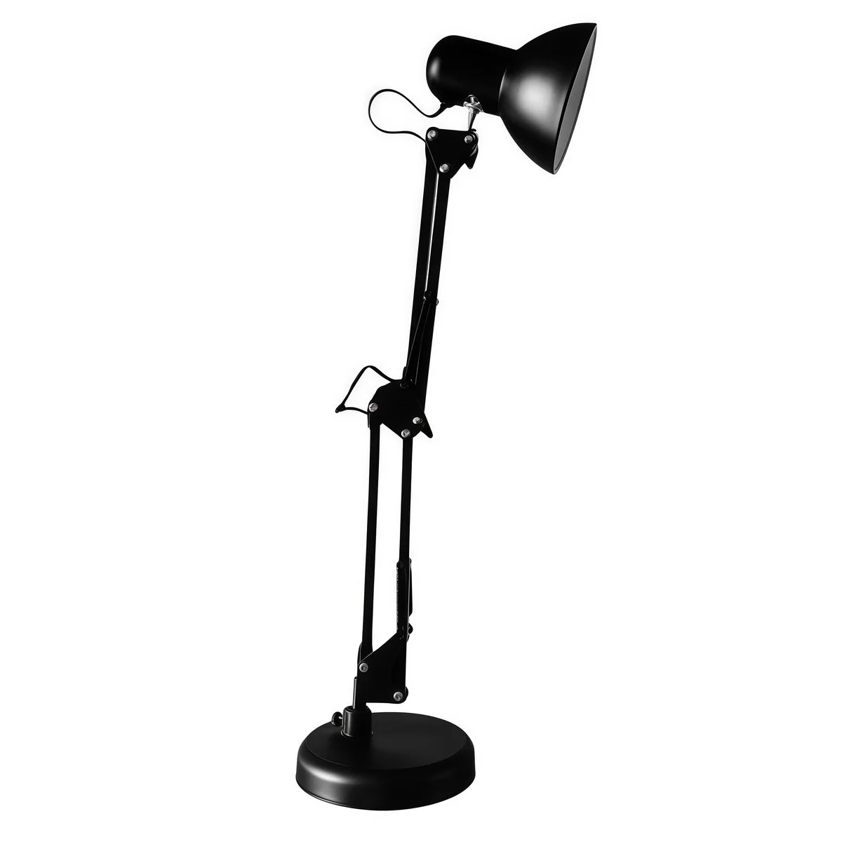 Lampe de bureau architecte métal noire ø 15 x H 60 cm – Socle ou pince – Bras orientable E27 - Luminaires bureau, Ergonomie bureautique -2