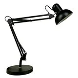 Lampe de bureau architecte métal noire ø 20 x H 85 cm – Base lestée ou pince – Ampoule E27 7 W - Luminaires professionnels