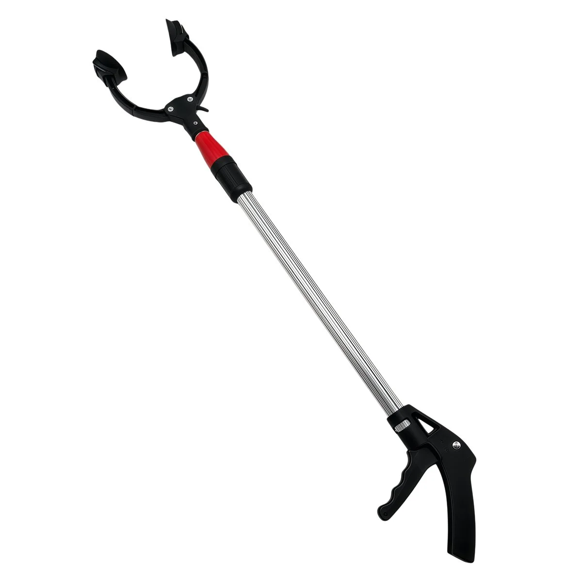 Pince à déchet télescopique 75 à 110 cm – Pince de préhension à gâchette - Gris / Noir - Balais et pelles
