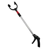 Pince à déchet télescopique 75 à 110 cm – Pince de préhension à gâchette - Gris / Noir - Balais et pelles
