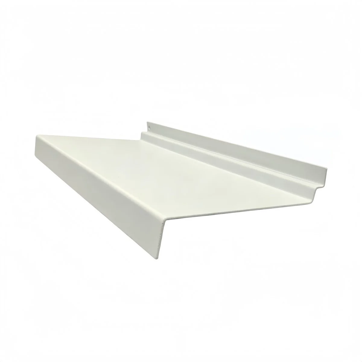 Tablette droite métal blanc sablé L 25 x P 12 x H 2,5 cm – Tablette pour panneau rainuré - Tablettes pour panneaux rainurés