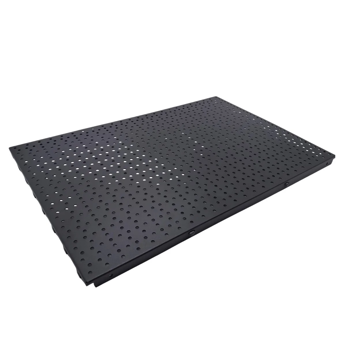 Fond perforé pour gondole 59,7 x 40 cm – Fond métal Square pour rayonnage magasin – Noir sablé - Ligne Square 25 noir