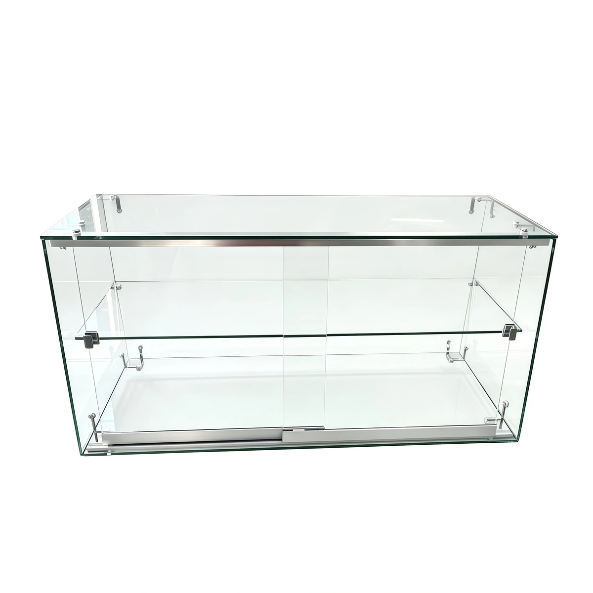Vitrine de comptoir 2 niveaux en verre trempé 80,2 x 35 x 40,5 cm - Présentoir de comptoir - Vitrine présentoir - Vitrines de comptoir