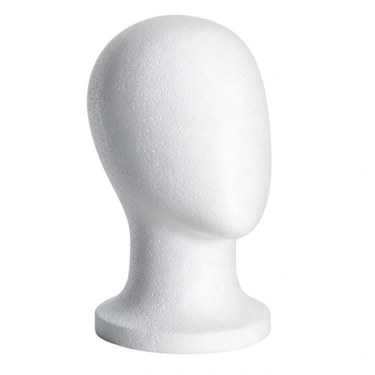 Tête mannequin unisexe polystyrène blanc H 28,5 cm – Tête d'exposition pour chapeau, casquette, foulard et perruque – Tour de tête 54 cm - Têtes mannequin, têtes à perruque