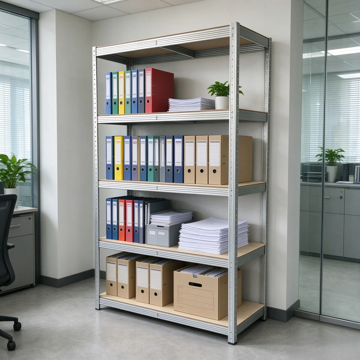 Étagère de stockage 5 niveaux modulable 90 x 40 x 180 cm – Rayonnage galvanisé sans vis 875 kg - Étagères de réserve-2