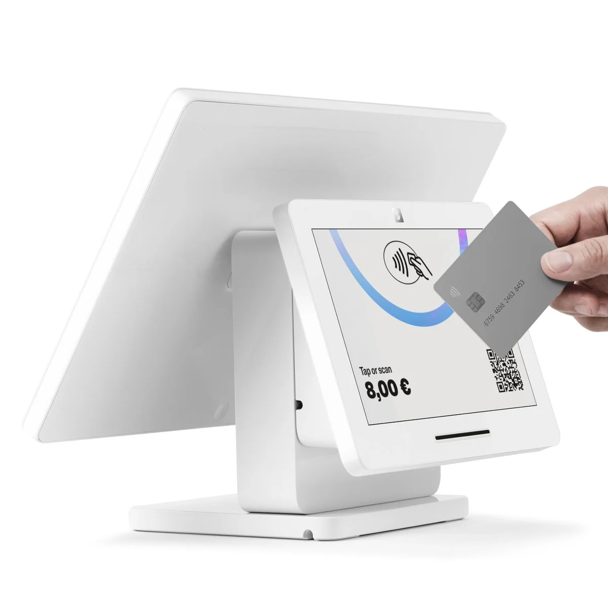 Caisse enregistreuse SumUp double écran tactile – Caisse tout-en-un blanche avec écran client pour commerce et restauration - Caisses enregistreuses-2