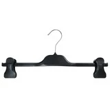 Cintre à pinces noir plastique 36 cm - Cintre pantalon - Cintre jupe - Lot de 100 - Cintres à pinces