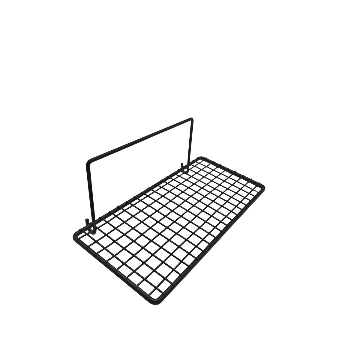Tablette fil pour présentoir grille 30 x 14 cm - Tablette pour grille d'exposition - Noir - Tablettes, Corbeilles et Porte visuels pour grilles