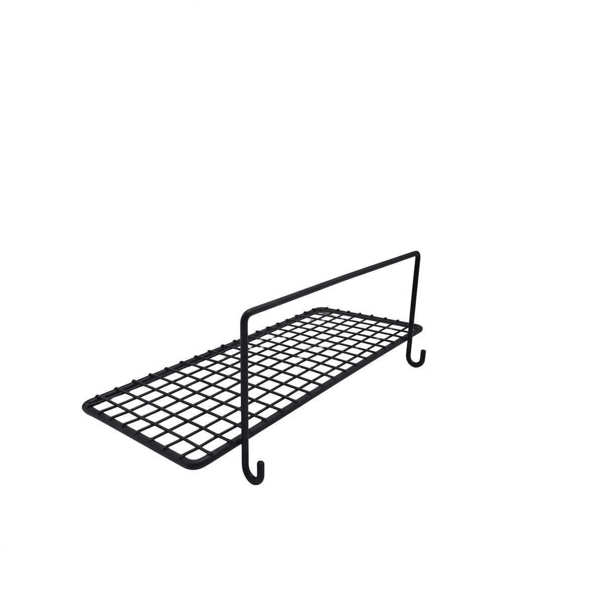 Tablette fil pour présentoir grille 30 x 14 cm - Tablette pour grille d'exposition - Noir - Tablettes, Corbeilles et Porte visuels pour grilles-2