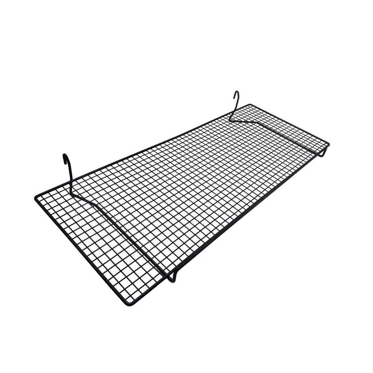Tablette fil pour présentoir grille 80 x 32 cm - Tablette pour grille d'exposition - Noir - Tablettes, Corbeilles et Porte visuels pour grilles