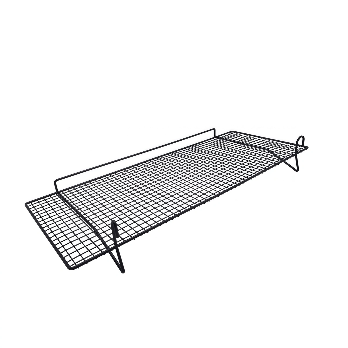 Tablette fil pour présentoir grille 80 x 32 cm - Tablette pour grille d'exposition - Noir - Tablettes, Corbeilles et Porte visuels pour grilles-2