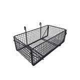 Corbeille fil métal pour grille d’exposition 40 x 20 x 13 cm - Panier fil pour grille - Noir - Tablettes, Corbeilles et Porte visuels pour grilles