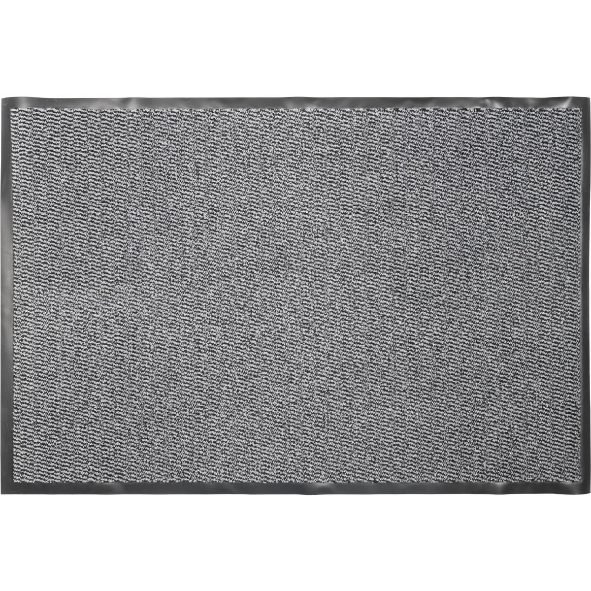 Tapis d'entrée Lisa gris 80 x 120 cm ép. 5 mm – Tapis de propreté anti-salissure lavable en machine, semelle PVC antidérapante - Tapis