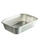 Barquette aluminium 2000 ml 26 x 19 x 5,6 cm - Plat aluminium - Moule aluminium - Lot de 100 - Moules jetables, Caissettes papier
