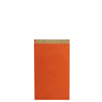 Pochette cadeau kraft vergé orange 12 x 4,5 x 21 cm - Sachet kraft - Lot de 250 - Pochettes cadeaux unies