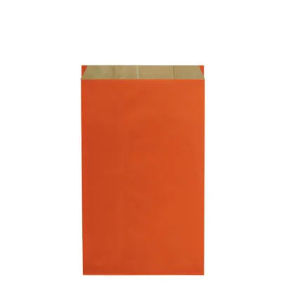 Pochette cadeau kraft vergé orange 18 x 6 x 33,5 cm - Sachet kraft - Lot de 250 - Pochettes cadeaux unies