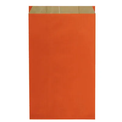 Pochette cadeau kraft vergé orange 30 x 9 x 49,5 cm - Sachet kraft - Lot de 250 - Pochettes cadeaux unies