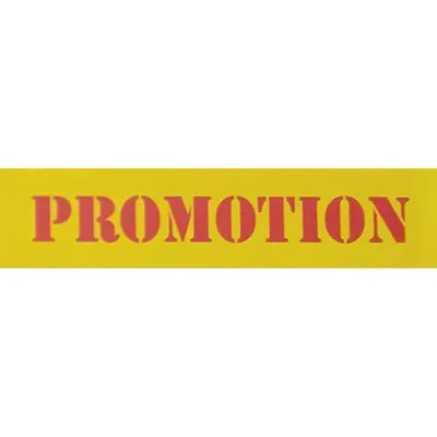 Bande de rive « Promotion » PVC jaune / rouge 34 mm x 50 m – Bande de fond pour réglette porte-étiquette – PLV linéaire - Réglettes porte-étiquettes pour tablettes-3