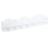 Présentoir plexi avec compartiments pour panneau rainuré 58 x 8 x 9 cm - Boîte plexi - Bac plexi - Bacs pour panneaux rainurés