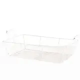 Corbeille métal rectangulaire blanc avec 2 anses 35 x 25 x 9 cm - Corbeilles métal