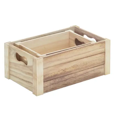 Lot de 2 caisses en bois pleines - Caisse en bois-2