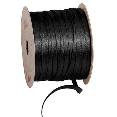 Ruban satin noir double face 6 mm x 91 m - Rubans cadeaux, Rubans tissu, Cordons