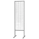 Grille d'exposition sur pied 50 x 180 cm Acier - Présentoir grille - Gris Martelé - Présentoirs grilles