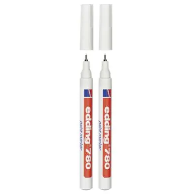 Marqueur peinture Edding e-780 Alu - Pointe fine 0,8 mm - Blanc - Par 2 - Marqueurs