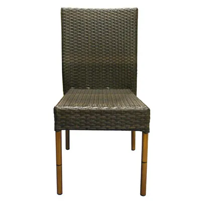 Chaise de terrasse tressée sans accoudoir polypropylène, marron - Chaises de terrasse
