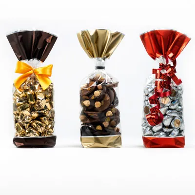Sachet confiserie fond carton glacé or 10 x 20 cm polypro 35µ - Sachet bonbons - Lot de 100 - Sachets bonbon, Sachets confiserie-4