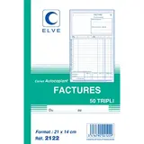 Facturier - Cahier de facture Elve Manifold A5 140 x 210 mm 50 pages autocopiantes 3 exemplaires - Factures