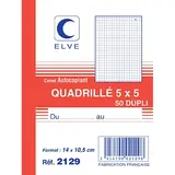 Carnet manifold autocopiant quadrillé 5x5 - 10,5 x 14 cm - 50 feuilles 2 exemplaires - Carnets autocopiants