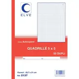 Carnet manifold autocopiant quadrillé 5x5 - 21 x 29,7 cm - 50 feuilles 2 exemplaires - Carnets autocopiants