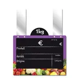 Etiquette fruits et légumes à pattes avec disque 15 x 11 cm Ardoise / Violet - Etiquette primeur - Lot de 10 - Étiquettes à pattes