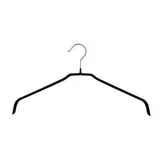 Cintre métal antidérapant renforcé avec fil gainé 40,5 cm - Cintre plat - Lot de 60 - Cintres métal