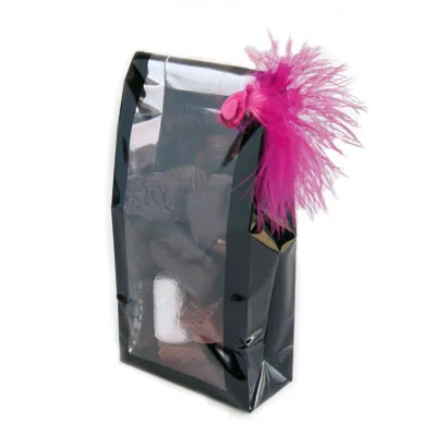 Sachet SOS fond PP Glossy noir 9 x 4,5 x 24 cm 55µ - Sachet confiserie - Sachet bonbons - Lot de 50 - Sachets bonbon, Sachets confiserie-2