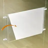 Porte-visuel A3 horizontal plexi transparent 42 x 29,7 cm - Porte-affiche A3 paysage - Câbles et cimaises