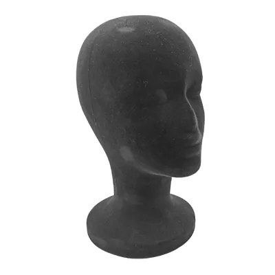 Tête mannequin femme polystyrène H 30 cm - Tête pour perruque, chapeau - Noir - Têtes mannequin, têtes à perruque