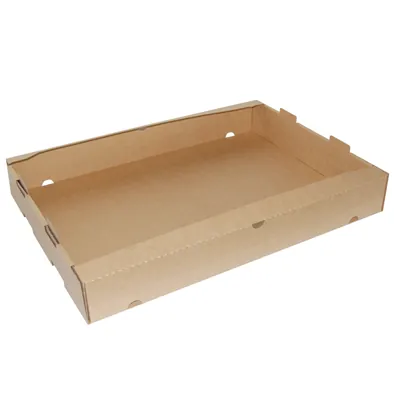 Cagette carton kraft empilable 64 x 42 x 9 cm - Plateau carton traiteur - Lot de 50 - Boîtes traiteur, Boîtes plateaux traiteur